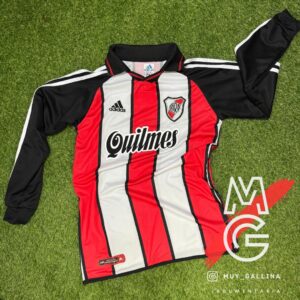 Camiseta River retro 2001 - Tricolor Quilmes - Mangas largas